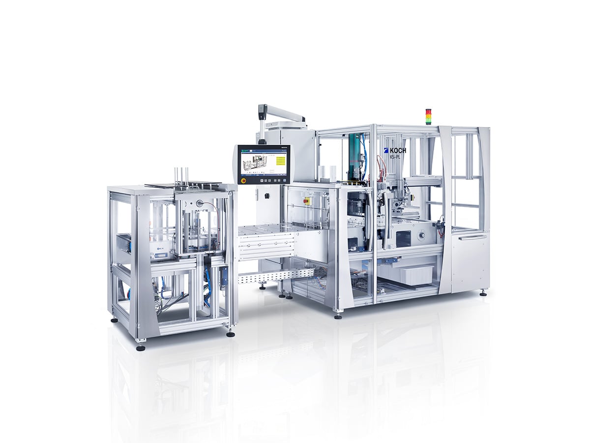 KOCH KS-PL sealing machine with touchscreen, signal light and open aluminium profile frame