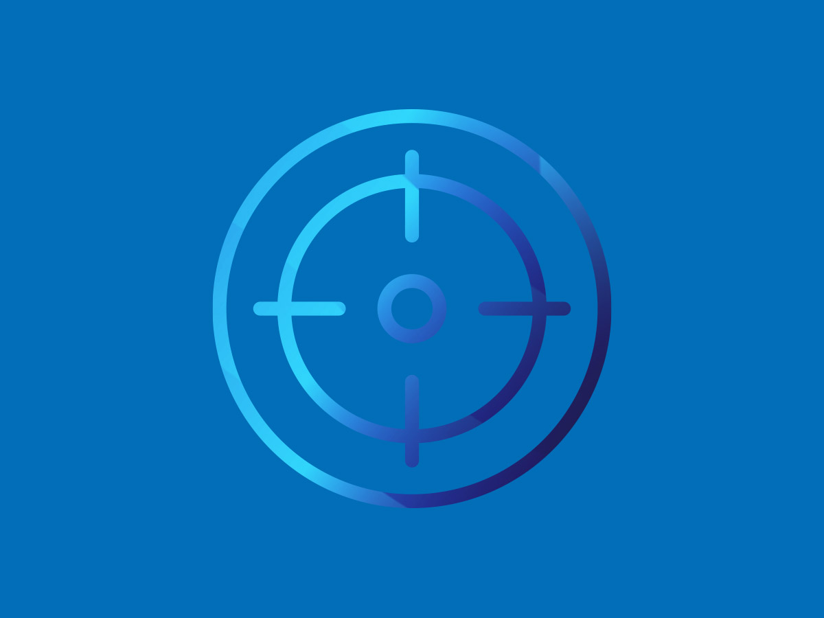 Icon of a target crosshair symbolising requirements and scope definition