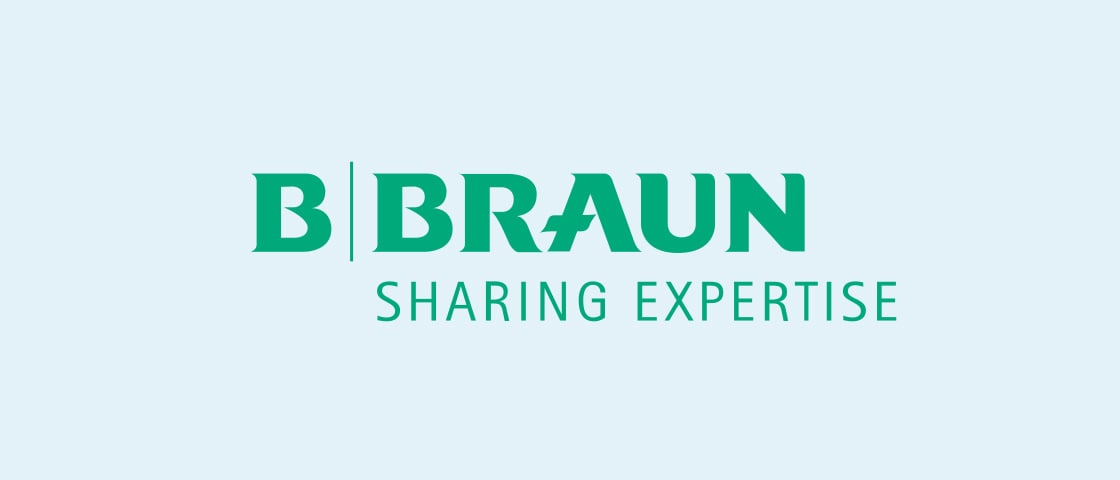 B. Braun logo with the tagline Sharing Expertise, customer of KOCH Pac-Systeme
