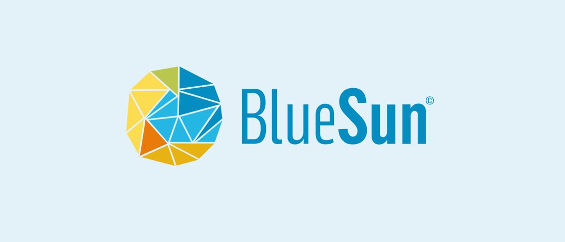 BlueSun logo, the Spanish household products manufacturer featured in this KOCH packaging reference