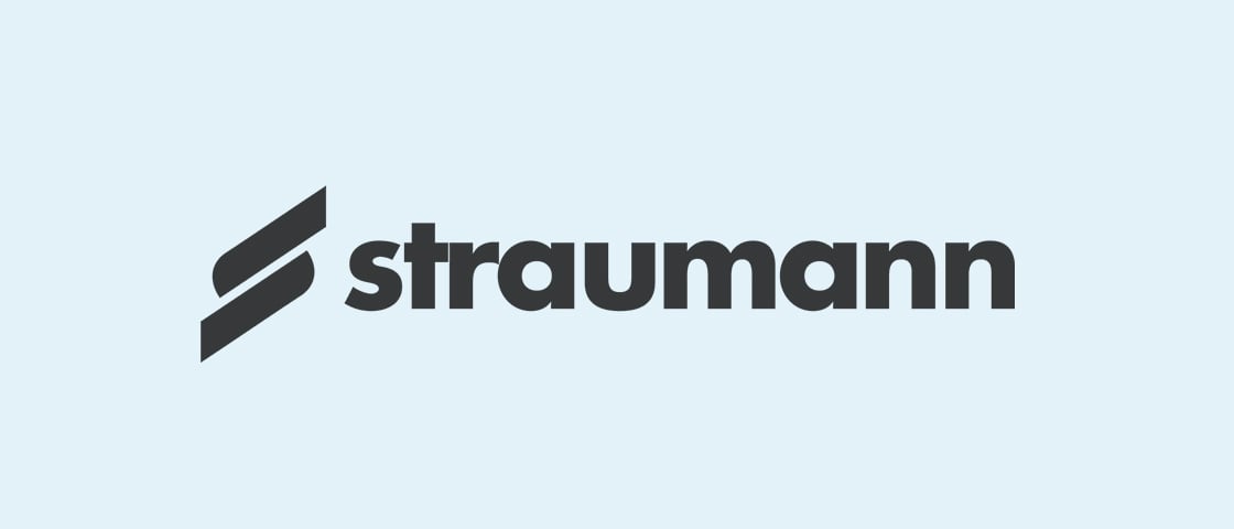 Straumann logo with a diagonal S emblem and wordmark, customer in this KOCH packaging reference