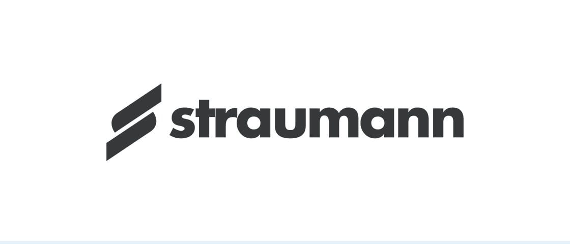 Straumann logo with a diagonal S emblem and wordmark, customer in this KOCH packaging reference
