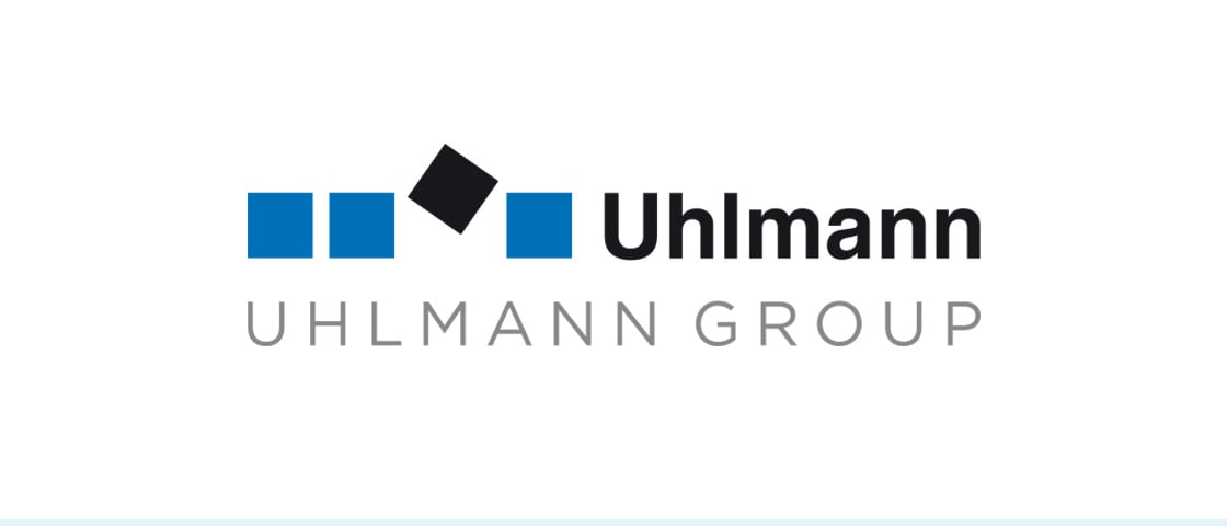 Uhlmann Group logo with three squares and wordmark, partner in this joint KOCH packaging project