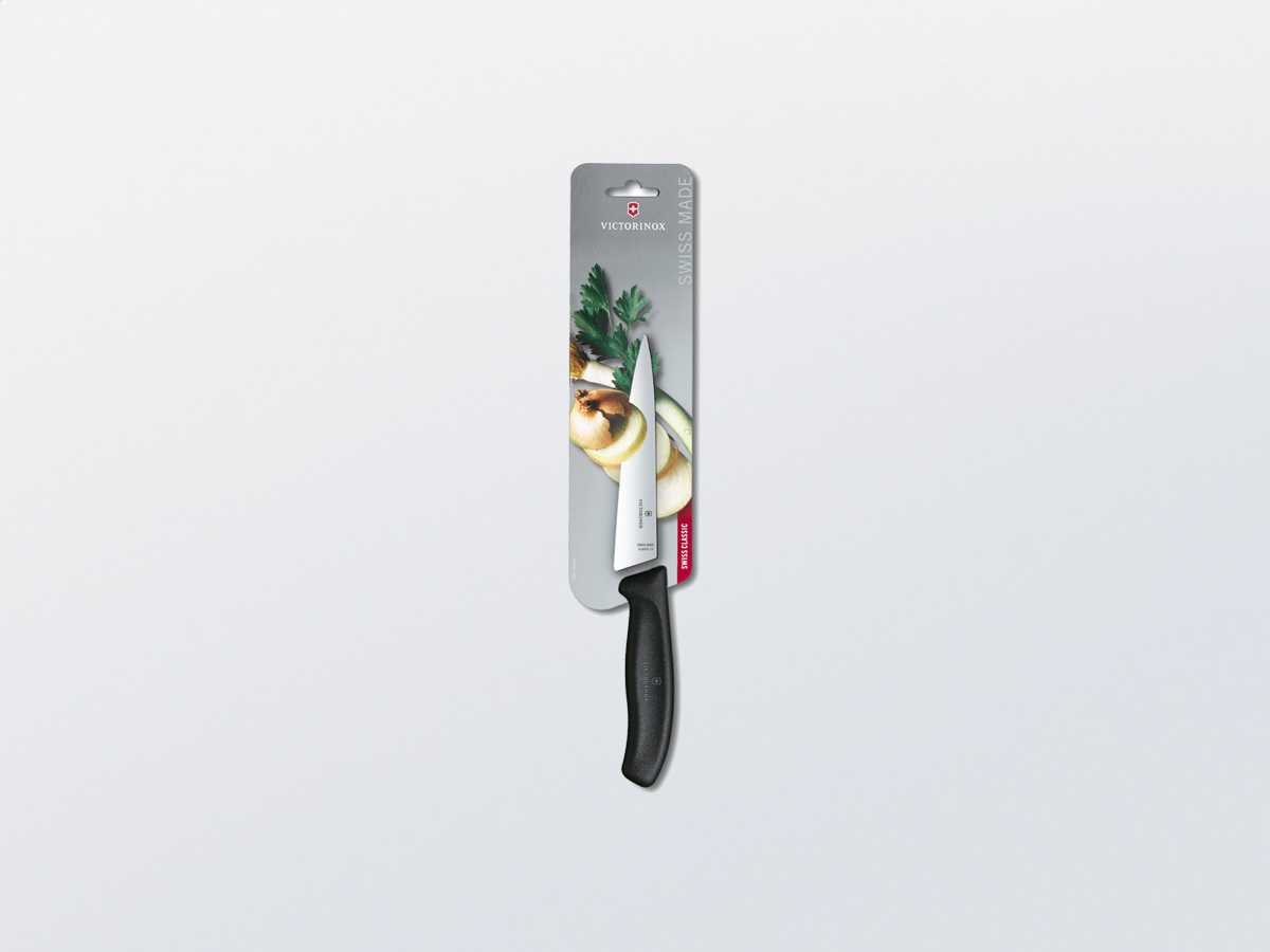 Kitchen knife in simple cardboard blister