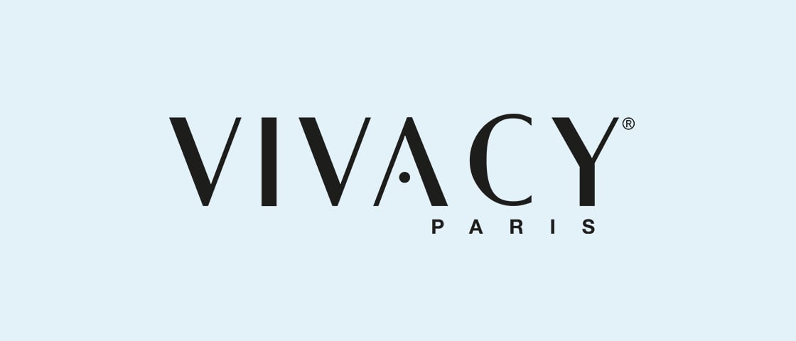 VIVACY Paris logo with a distinctive dot between the letters, customer in this KOCH packaging reference