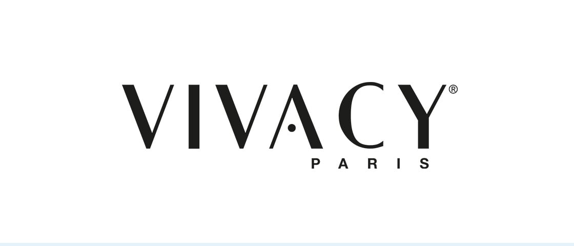 VIVACY Paris logo with a distinctive dot between the letters, customer in this KOCH packaging reference