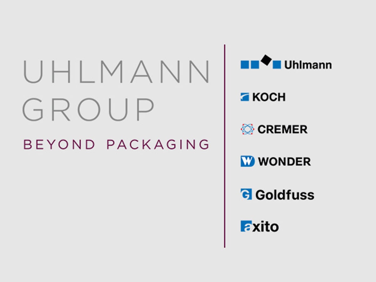 Uhlmann Group logo with member companies including KOCH Pac-Systeme, marking the 2006 group membership