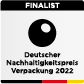 Finalist badge for the Deutscher Nachhaltigkeitspreis Verpackung 2022, awarded to KOCH Pac-Systeme